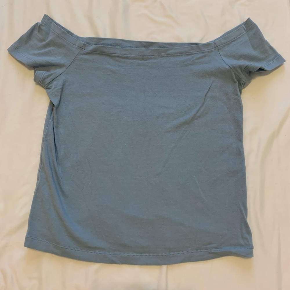 Pacsun blue off-the-shoulder basic tee
